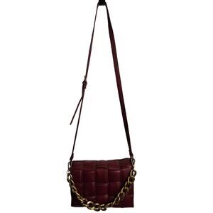 Scoop Handbag Red Faux Leather  New Shoulder Strap
